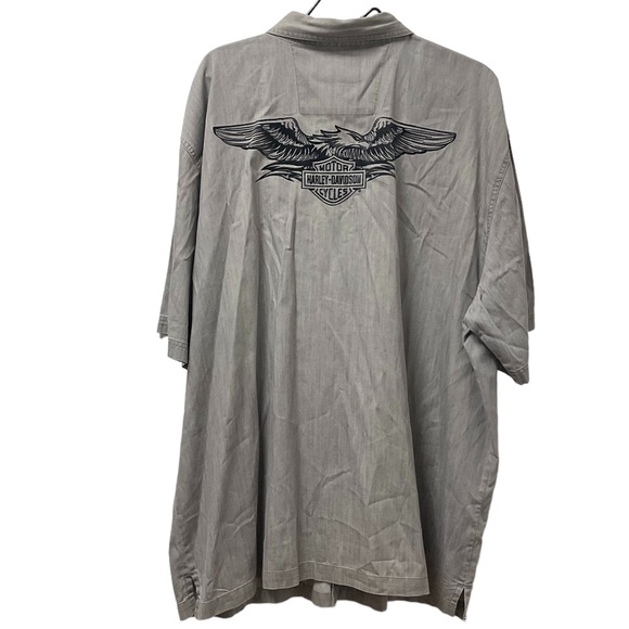 🏍️🔥Harley-Davidson Sharp Harley Cycles Back Logo 100% Cotton Button Down Shirt - Picture 5 of 6